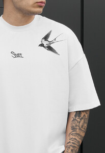 Фото - Мужская качественная футболка Staff logo & birds oversize - Men box