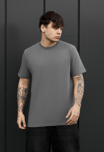 Фото - Мужская однотонная качественная футболка Staff gray - Men box