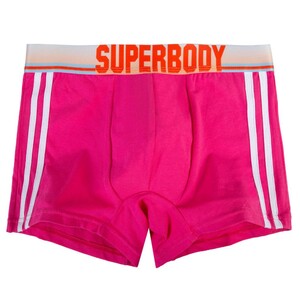 Фото - Мужские трусы SuperBody розовые с полосками по бокам - Men box