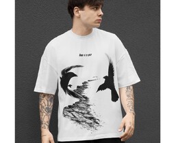 Фото - Мужская футболка с принтом Staff be free oversize - Men box