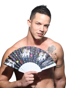 Фото - Веер Andrew Christian черного цвета "Непослушный Единорог" - Men box