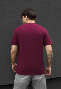 Фото - Мужская однотонная стильная футболка Staff dark bordo - Men box