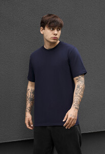 Фото - Мужская однотонная стильная футболка Staff navy - Men box