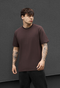 Фото - Чоловіча однотонна стильна футболка Staff brown - Men box
