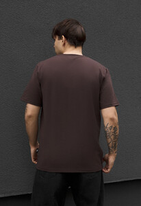 Фото - Чоловіча однотонна стильна футболка Staff brown - Men box