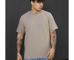 Фото - Мужская однотонная футболка Staff sa gray beige - Men box