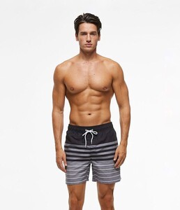 Фото - Чоловічі шорти від бренду Escatch чорно-сірі в смужку - Men box