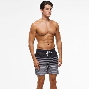 Фото - Чоловічі шорти від бренду Escatch чорно-сірі в смужку - Men box