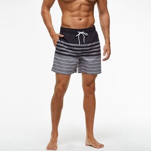 Фото - Чоловічі шорти від бренду Escatch чорно-сірі в смужку - Men box