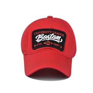 Фото - Бейсболка бренда Narason красная хлопковая с лого Boston - Men box