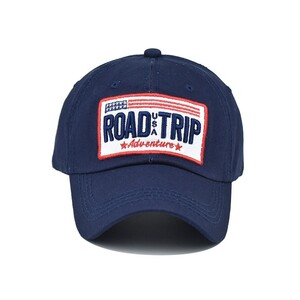 Фото - Бейсболка від бренду Narason темно-синя з лого Road Trip - Men box