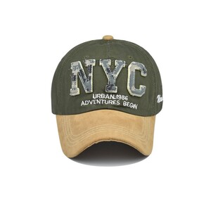 Фото - Чоловіча бейсболка кольору хакі Narason з нашивкою NYC - Men box