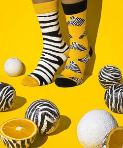 Фото - Длинные разнопарные носки Sammy Icon с зеброй Marty - Men box