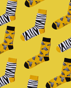 Фото - Длинные разнопарные носки Sammy Icon с зеброй Marty - Men box
