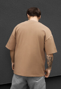 Фото - Мужская однотонная футболка Staff brown oversize - Men box