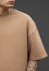 Фото - Мужская однотонная футболка Staff brown oversize - Men box