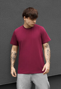 Фото - Чоловіча однотонна футболка Staff bordo basic - Men box