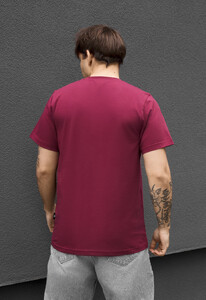 Фото - Чоловіча однотонна футболка Staff bordo basic - Men box