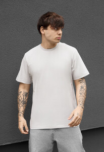 Фото - Чоловіча стильна однотонна футболка Staff light gray - Men box