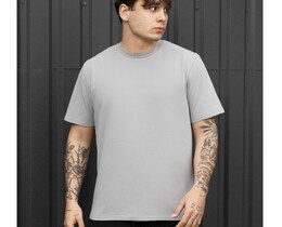 Фото - Мужская однотонная футболка классического кроя Staff light gray - Men box