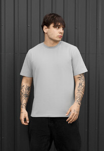 Фото - Мужская однотонная футболка классического кроя Staff light gray - Men box