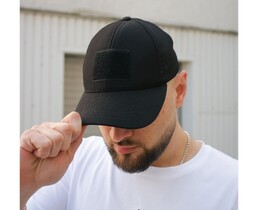 Фото - Однотонная кепка унисекс Intruder черная с липучкой - Men box
