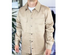 Фото - Мужская однотонная хлопковая рубашка "Coton" Intruder бежевая - Men box