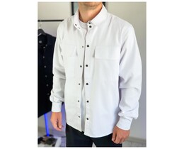 Фото - Мужская однотонная хлопковая рубашка "Coton" Intruder белая - Men box