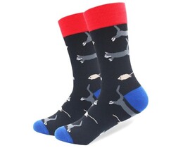 Фото - Высокие носки "Кот и мышка" бренда Friendly Socks черные - Men box