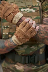 Фото - Перчатки тактические песочные Intruder со вставками для защиты - Men box