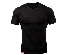 Фото - Однотонна спортивна футболка Alpha чорного кольору - Men box