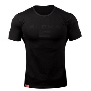 Фото - Однотонна спортивна футболка Alpha чорного кольору - Men box