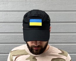 Фото - Патріотична кепка Intruder унісекс чорна з липучкою і прапором UA - Men box