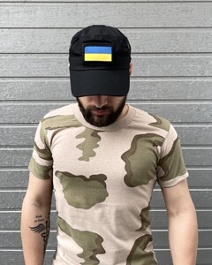Фото - Патріотична кепка Intruder унісекс чорна з липучкою і прапором UA - Men box