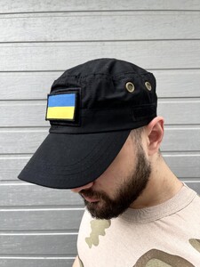 Фото - Патріотична кепка Intruder унісекс чорна з липучкою і прапором UA - Men box