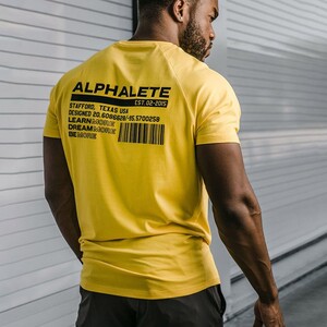 Фото - Чоловіча спортивна футболка Alpha жовтого кольору - Men box