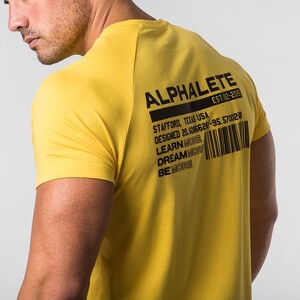 Фото - Чоловіча спортивна футболка Alpha жовтого кольору - Men box
