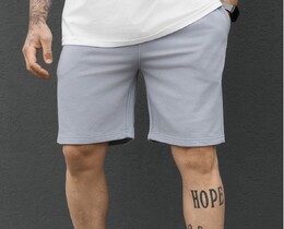 Фото - Мужские качественные трикотажные шорты Staff tor light gray - Men box
