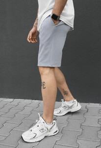 Фото - Мужские качественные трикотажные шорты Staff tor light gray - Men box