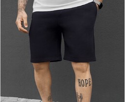 Фото - Мужские однотонные трикотажные шорты Staff tor navy - Men box