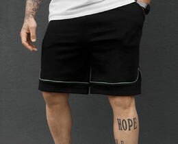 Фото - Чоловічі бавовняні трикотажні шорти Staff ry black & green - Men box
