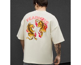Фото - Чаловіча футболка Staff fearless oversize молочного кольору - Men box