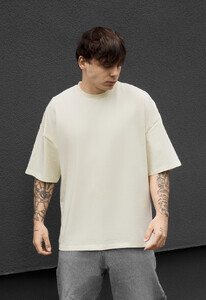 Фото - Чаловіча футболка Staff fearless oversize молочного кольору - Men box