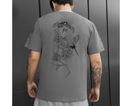 Фото - Мужская футболка Staff sun & birds серого цвета - Men box