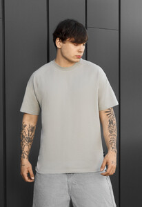 Фото - Мужская однотонная базовая футболка Staff light gray reglan - Men box