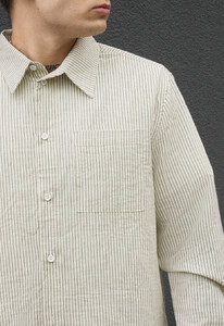 Фото - Стильный мужской летний комплект рубашка + шорты Staff tas light beige stripes - Men box