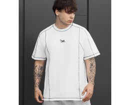 Фото - Мужская футболка Staff white logo со швами на изнанку - Men box