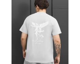 Фото - Мужская футболка Staff angel светло-серого цвета - Men box