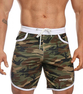 Фото - Мужские шорты от бренда Alpha с камуфляжным принтом - Men box