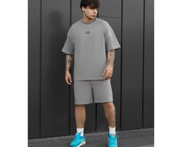 Фото - Мужской летний комплект футболка + шорты Staff no gray oversize - Men box